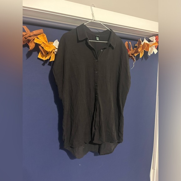 WILD FABLE oversized linen tshirt blouse M - Picture 1 of 8